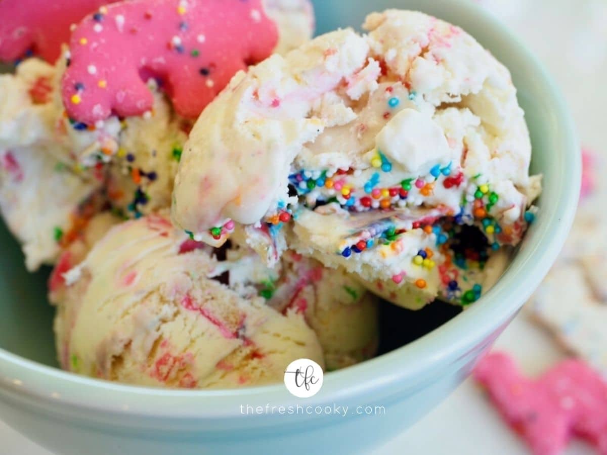 Easy 5-Ingredient No-Churn Circus Animal Cookie Ice Cream